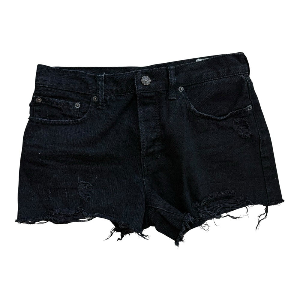 Free People We The Free black distressed denim shorts, size 28‎